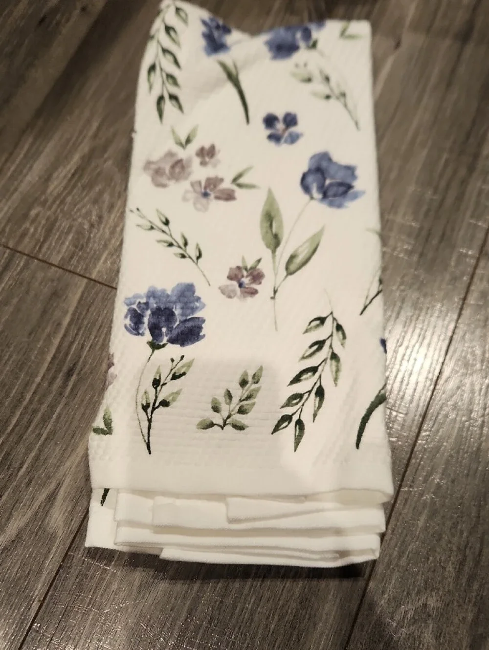 KitchenAid Blue and Green Floral Kitchen Towels - Set of 2